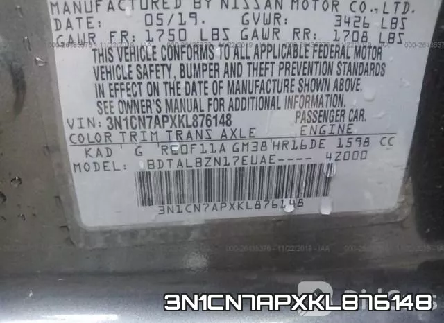 3N1CN7APXKL876148 фото 10