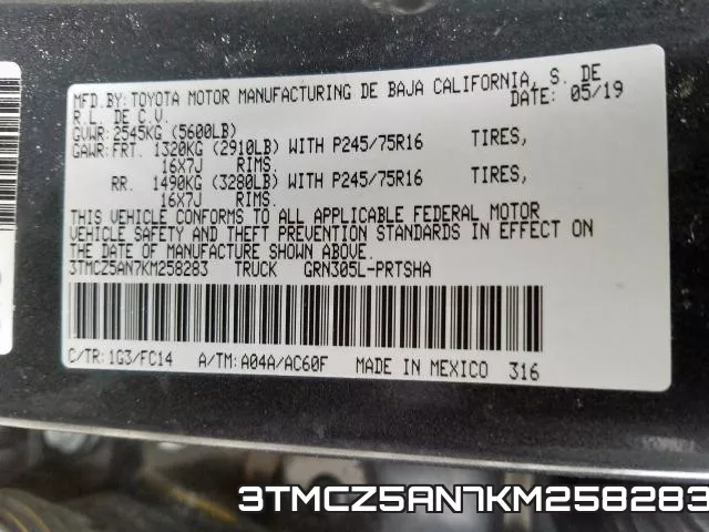 3TMCZ5AN7KM258283 фото 2