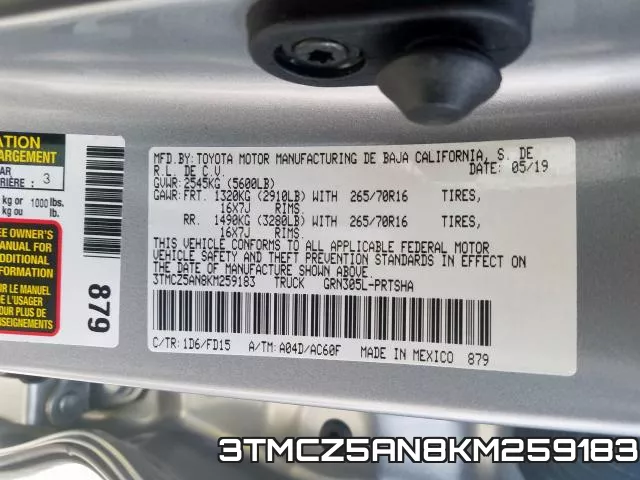3TMCZ5AN8KM259183 фото 2