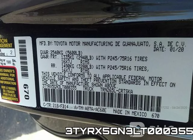 3TYRX5GN3LT000355 фото 10