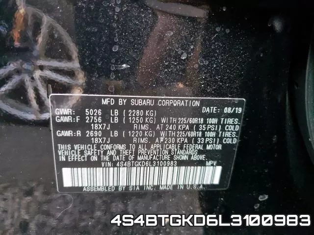 4S4BTGKD6L3100983 фото 2