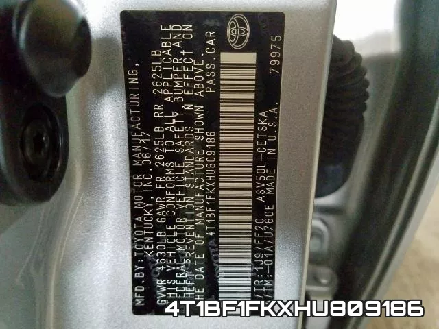 4T1BF1FKXHU809186 фото 2