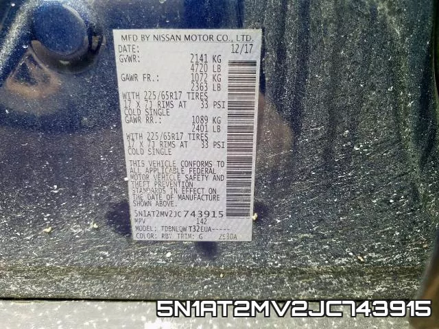 5N1AT2MV2JC743915 фото 2