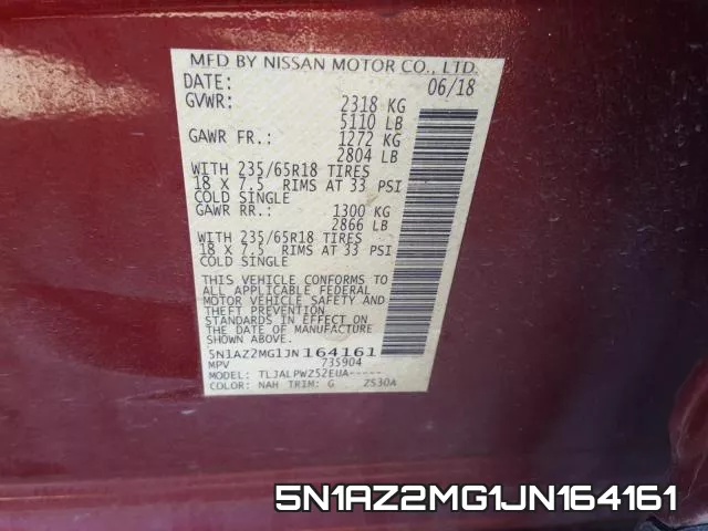 5N1AZ2MG1JN164161 фото 2