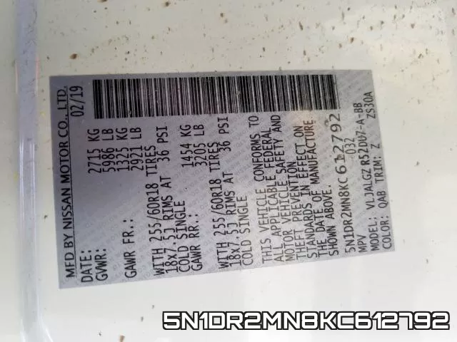 5N1DR2MN8KC612792 фото 2