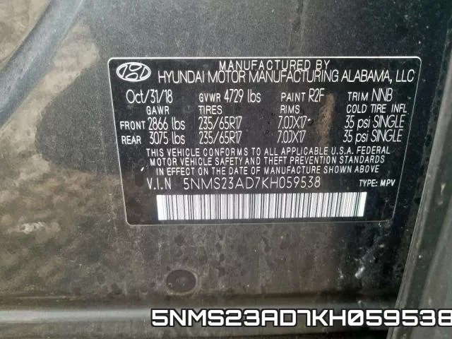 5NMS23AD7KH059538 фото 2