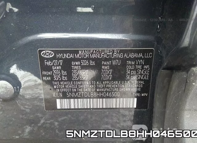5NMZTDLB8HH046500 фото 10