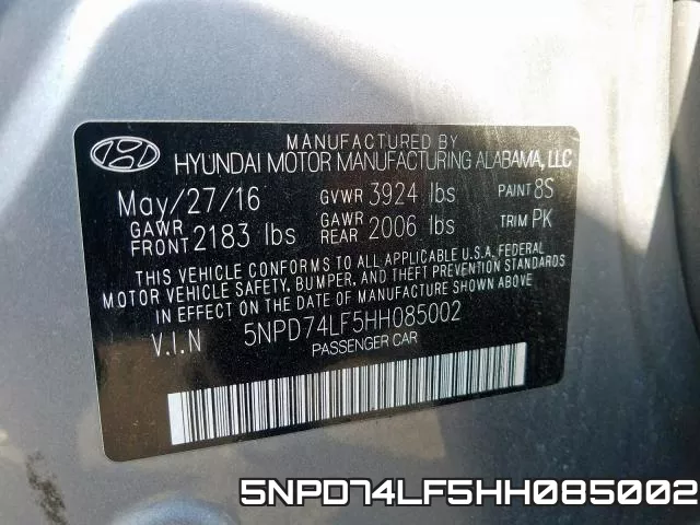 5NPD74LF5HH085002 фото 2