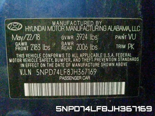 5NPD74LF8JH367169 фото 2