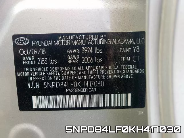 5NPD84LF0KH417030 фото 2