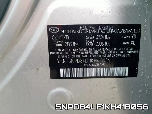 5NPD84LF1KH418056 фото 2