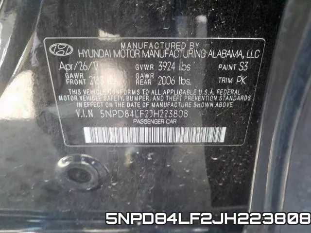 5NPD84LF2JH223808 фото 2