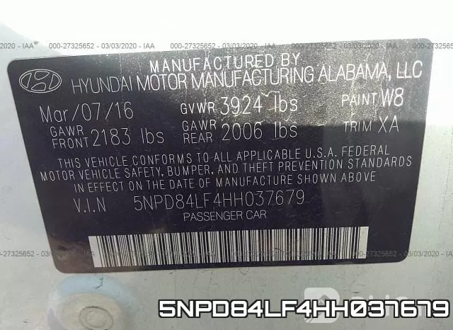5NPD84LF4HH037679 фото 10