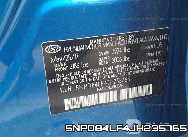 5NPD84LF4JH235765 фото 10