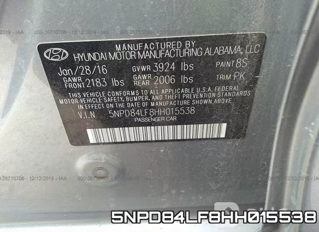 5NPD84LF8HH015538 фото 10