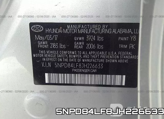 5NPD84LF8JH226633 фото 10