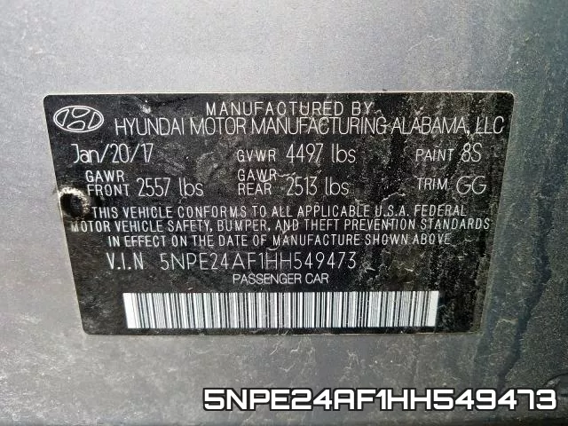 5NPE24AF1HH549473 фото 2