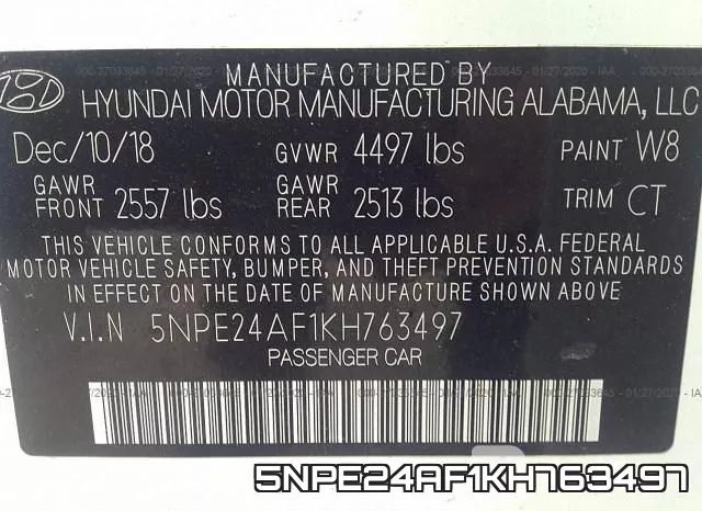 5NPE24AF1KH763497 фото 10