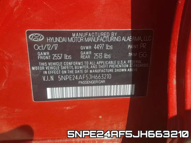 5NPE24AF5JH663210 фото 2