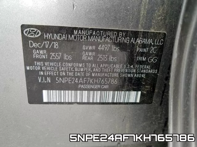 5NPE24AF7KH765786 фото 2