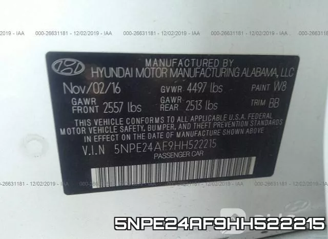 5NPE24AF9HH522215 фото 10