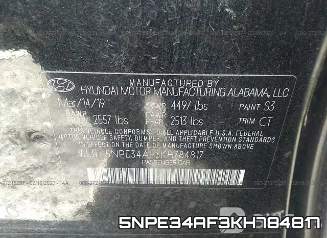 5NPE34AF3KH784817 фото 10