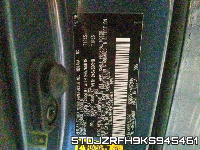 5TDJZRFH9KS945461 фото 2