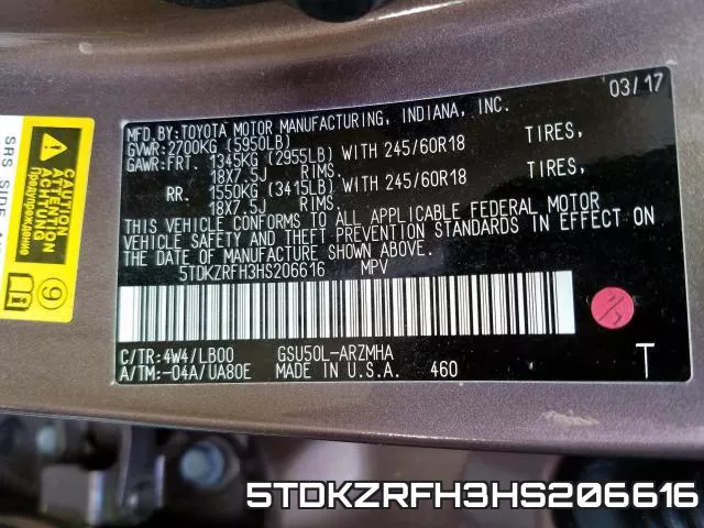 5TDKZRFH3HS206616 фото 2