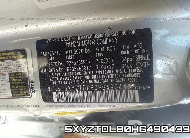 5XYZTDLB0HG490433 фото 10