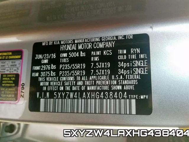 5XYZW4LAXHG438404 фото 2