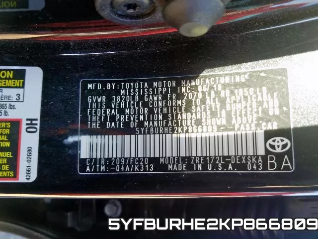 5YFBURHE2KP866809 фото 2