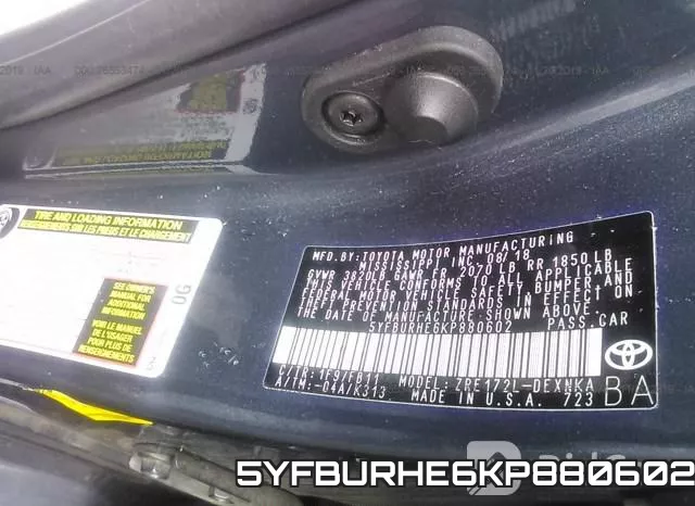 5YFBURHE6KP880602 фото 10