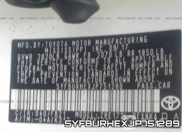 5YFBURHEXJP751289 фото 10