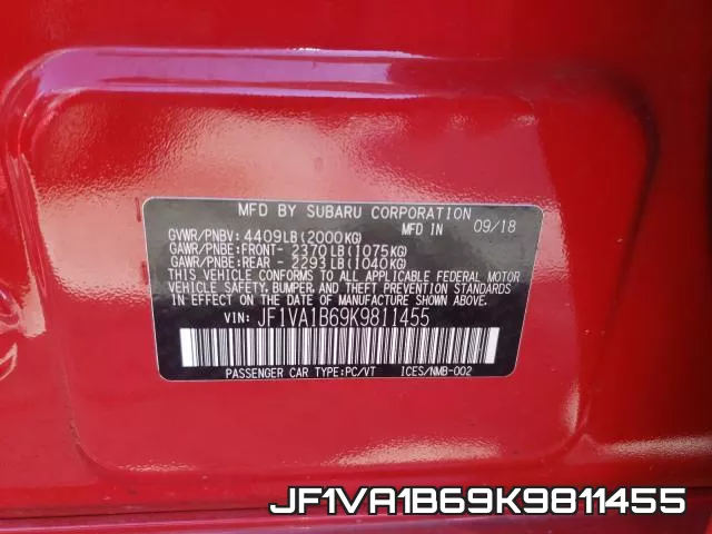 JF1VA1B69K9811455 фото 2