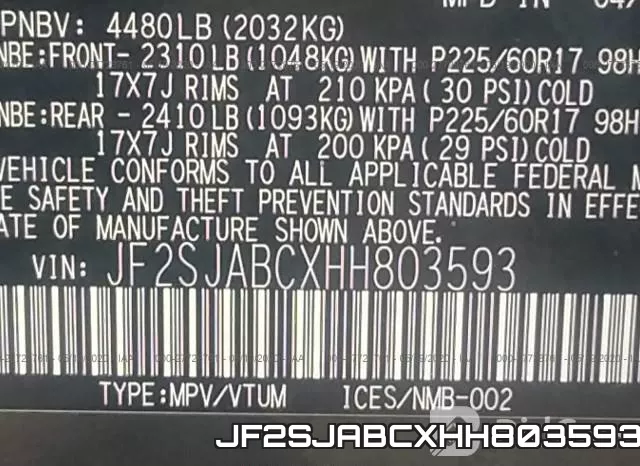 JF2SJABCXHH803593 фото 10