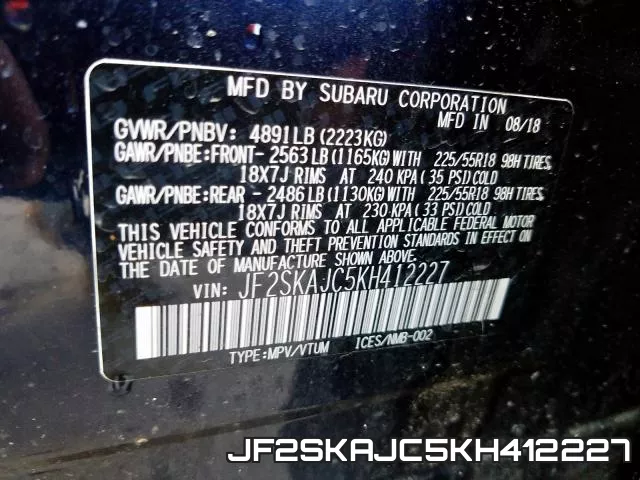 JF2SKAJC5KH412227 фото 2