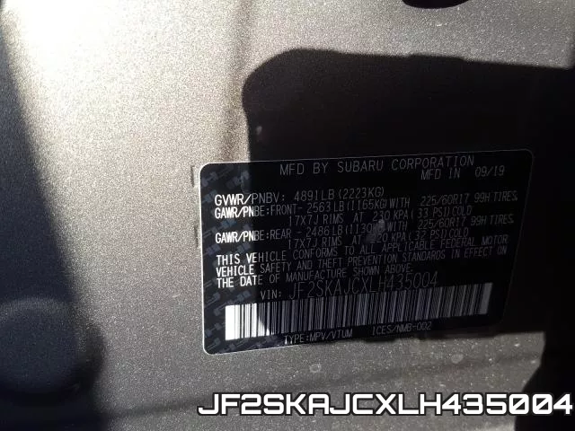 JF2SKAJCXLH435004 фото 2