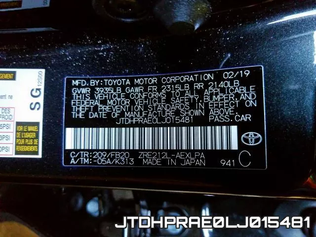 JTDHPRAE0LJ015481 фото 2