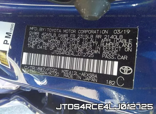 JTDS4RCE4LJ012725 фото 10