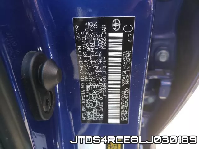 JTDS4RCE8LJ030189 фото 2