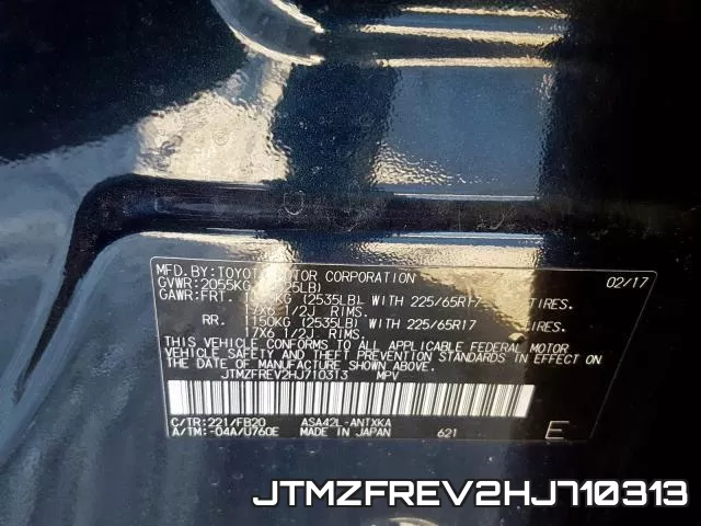 JTMZFREV2HJ710313 фото 2
