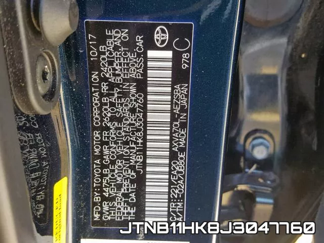 JTNB11HK8J3047760 фото 2