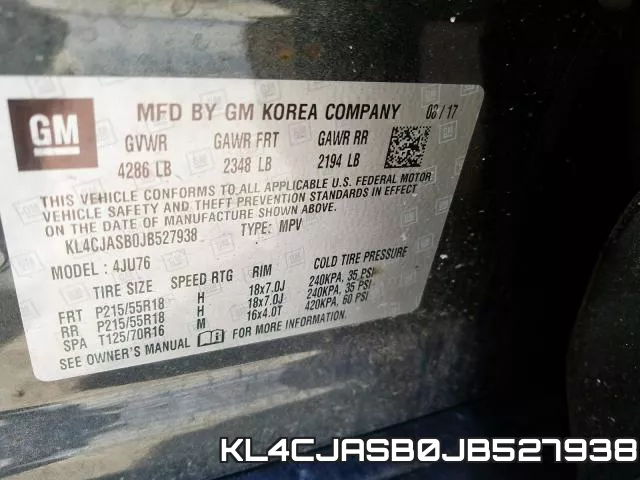 KL4CJASB0JB527938 фото 2