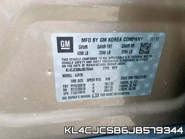 KL4CJCSB6JB579344 фото 2