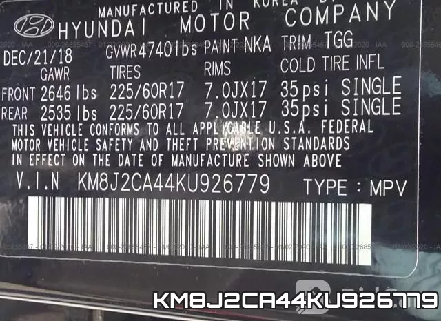 KM8J2CA44KU926779 фото 10