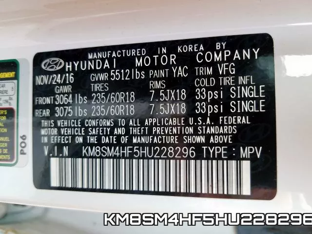 KM8SM4HF5HU228296 фото 2
