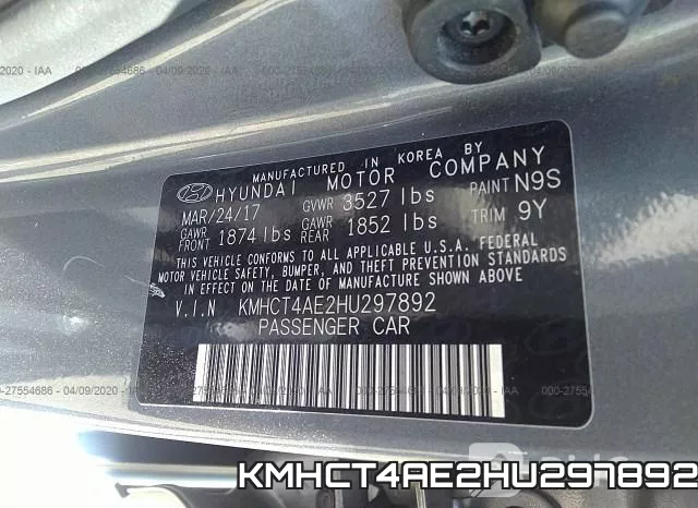 KMHCT4AE2HU297892 фото 10