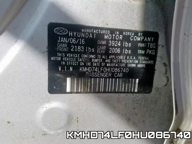 KMHD74LF0HU086740 фото 2