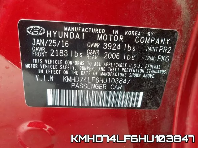 KMHD74LF6HU103847 фото 2
