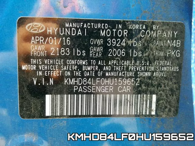 KMHD84LF0HU159652 фото 2